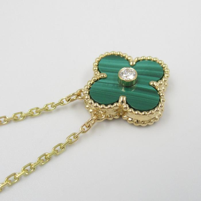 Holiday Clover Vintage Green Malachite With Diamond 18K Gold/Kalung Berlain Fashion Diamond Jewelry-64KBD68000AB-HT