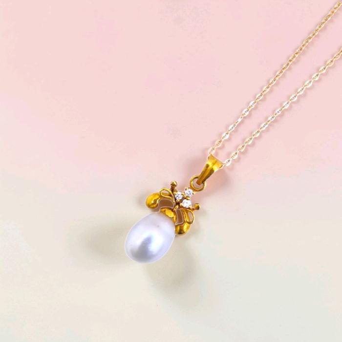 Gold Pearl Pendants 23K / Liontin emas mutiara 23K / Diamond Jewelry / 206LMSWP5