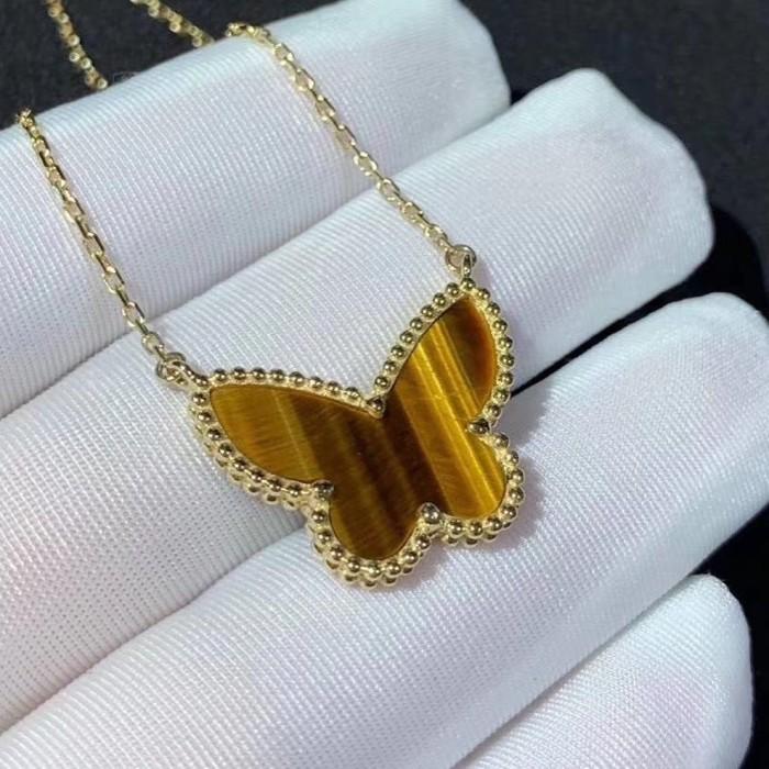 Butterfly pendant tiger eye 18K Gold Fashion Diamond Jewelry
