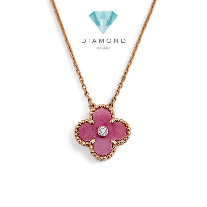 Rhodonite Pink Vintage 18K Rose Gold-Diamond Jewelry-107KBD66000AB-HT