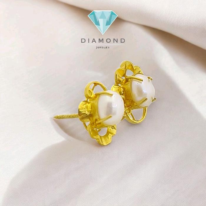 Anting Mas Mutiara 23K-Diamond Jewelry-319AMSWP3