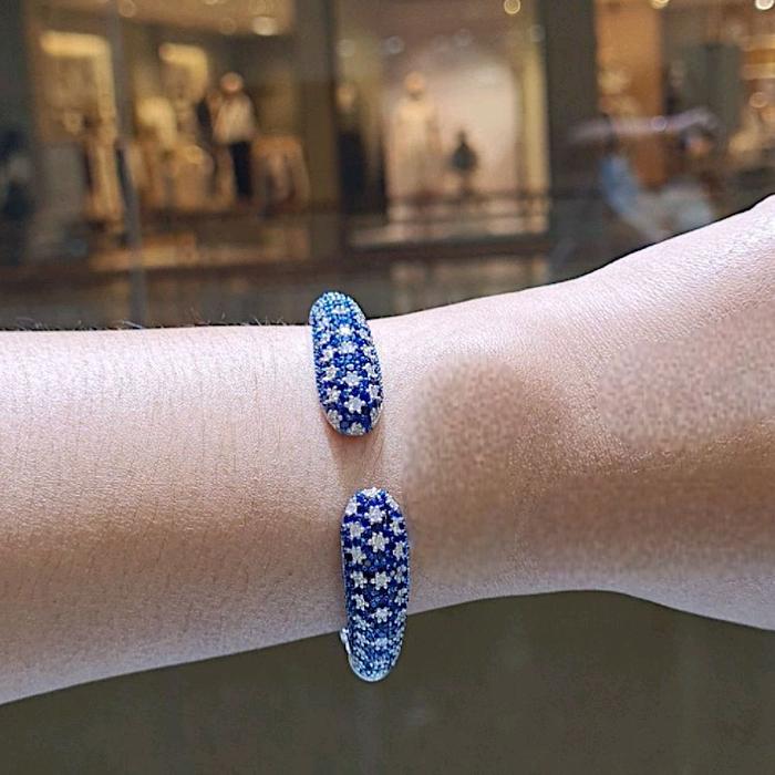 Blue Sapphier Diamond Bracelet 18K / Diamond Jewelry