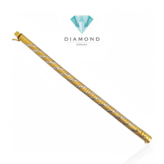 Gelang Emas Kombinasi Italy Stripe 23K-Diamond Jewelry