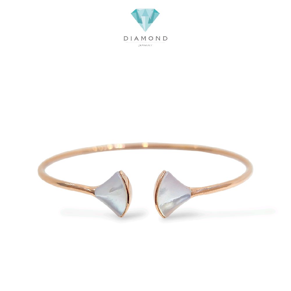 Mother Of Pearl Gold Bangle 17K / Gelang Mop 17K / Diamond Jewelry / 473GMS463LS
