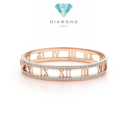 atlas bangle authentic diamond and 18 K gold Diamond Jewelry