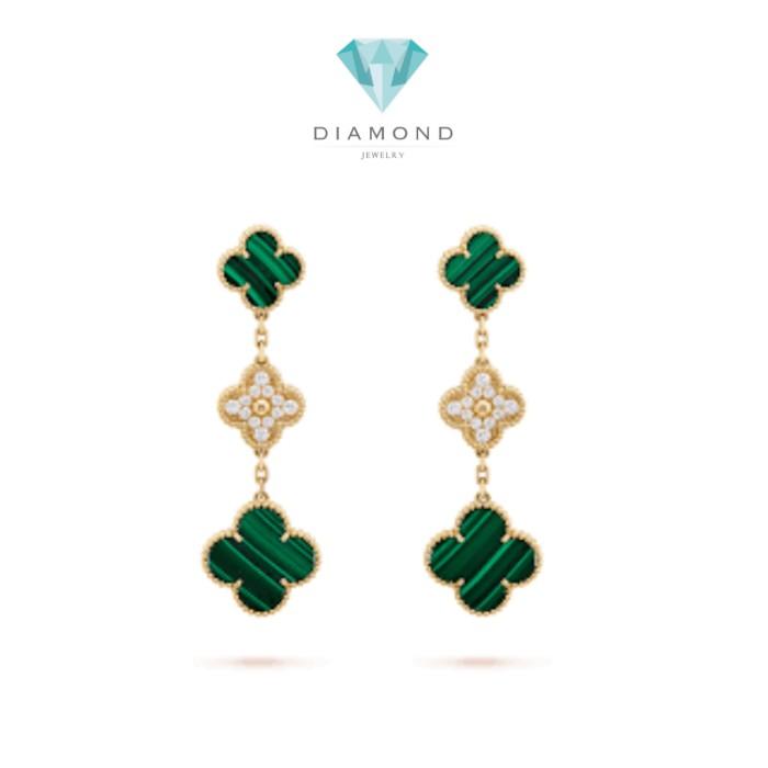 Clover Malechite Diamond Earring 3 Susun Diamond Jewelry-1ABD22LSNEWMALACHITE-HT