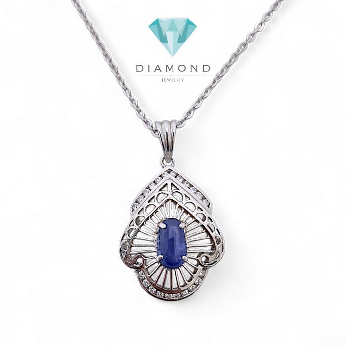 Liontin Blue Sapphirw With Diamond 18K / Diamond Jewelry