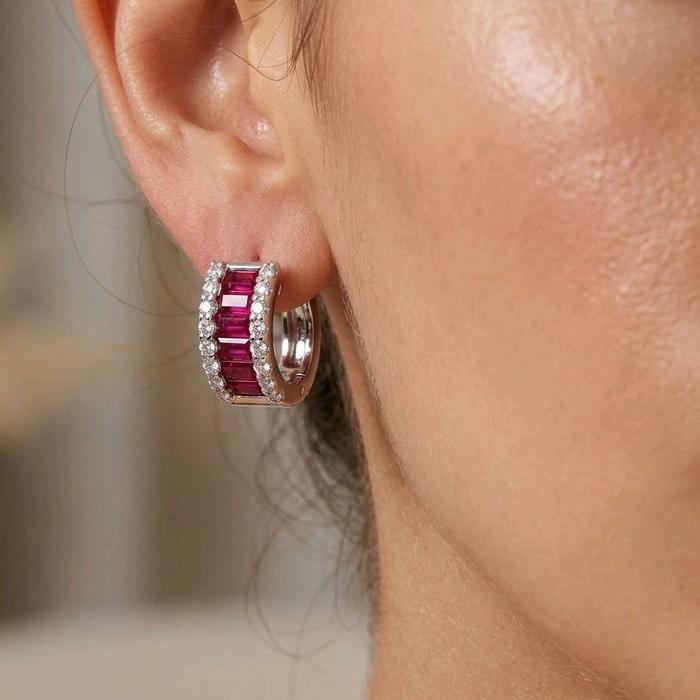 Ruby And Diamond Earrings 18K / Anting Diamond Ruby 18K / Diamond jewelry / 112AB168000AB