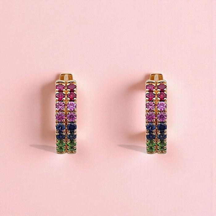 Rainbow Diamond Earring 18K / Anting Berlian Pelangi 18K / Diamond Jewelry 57BAAB43000LS-HT