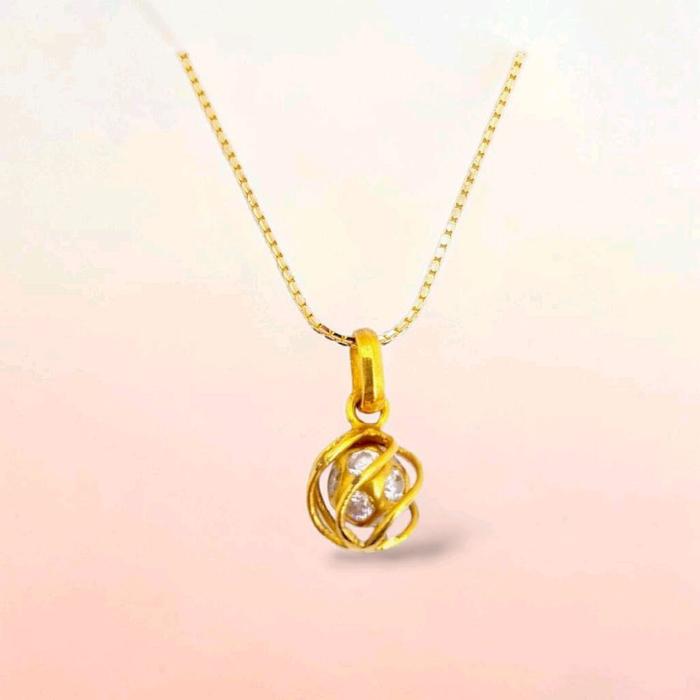 Zircon Ball Gold Pendants 23K / Liontin Emas Bola Zirkon 23K / Diamond Jewelry / 252LMSWP3