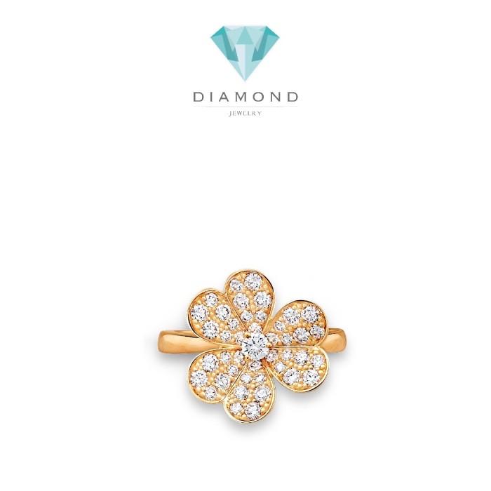 Flower With Diamond Ring 18K / Diamond Jewelry-3CBD11900RB-HT