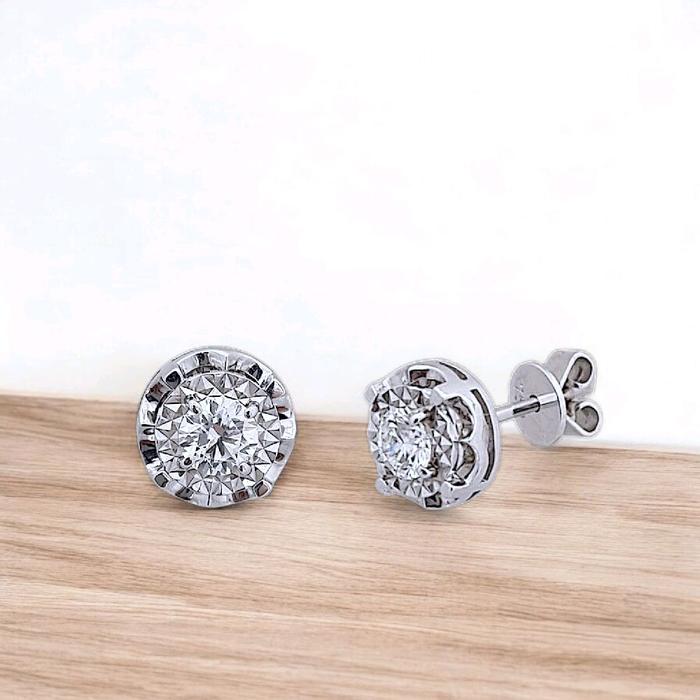 Diamond Solitaire Earring 18K / Diamond Jewelry