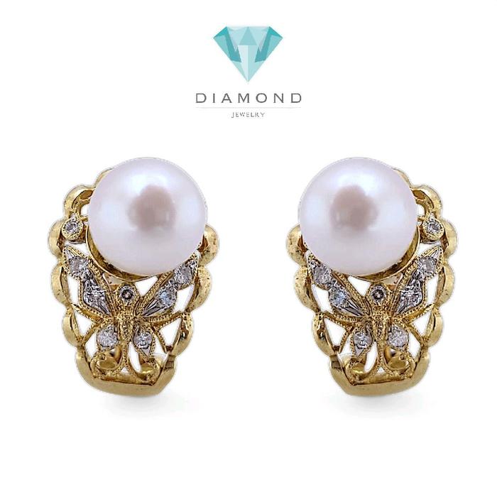 Butterfly Diamond Earring 18K / Diamond Jewelry 18ABGT522