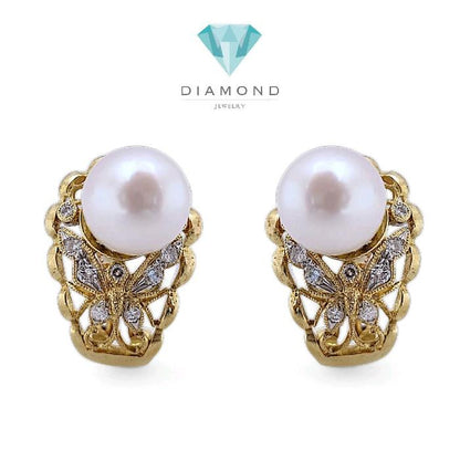 Butterfly Diamond Earring 18K / Diamond Jewelry 18ABGT522