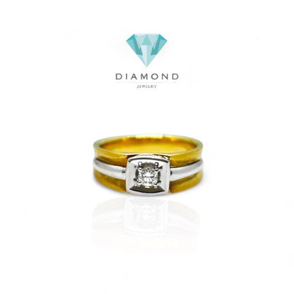 Cincin Laki Berlian Yellow Gold/ solitaire.men diamond ring-Diamond Jewelry