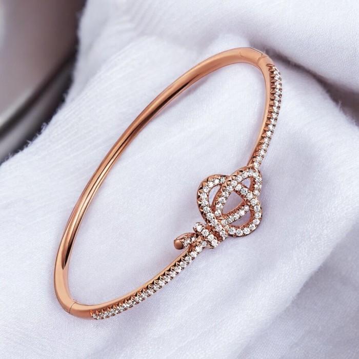 Bracelet Hinged 18K / Diamond Jewelry-401GBDDM10366LS-HT