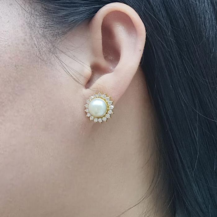 Set Mas Mutiara 23 Lady Diana circle round pearl-Diamomd Jewelry