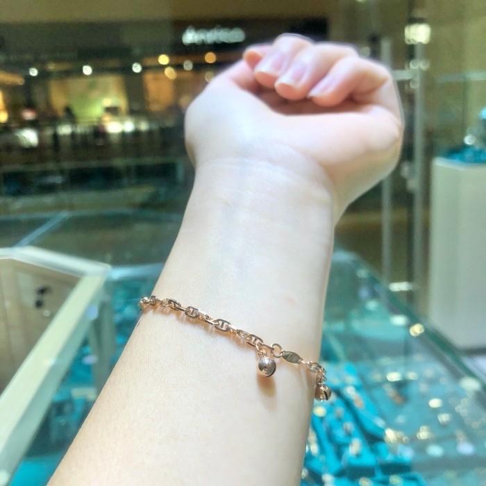 Chain small herme bracelet/gelang emas 18k rose gold