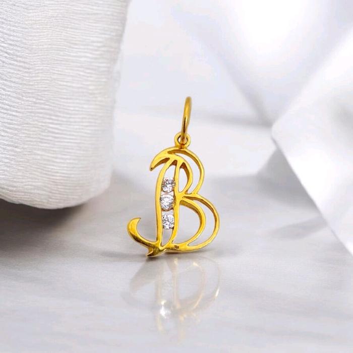 Gold Letter B Pendant 23K / Liontin Emas Huruf B 23K / Diamond Jewelry / 294LMSWP1
