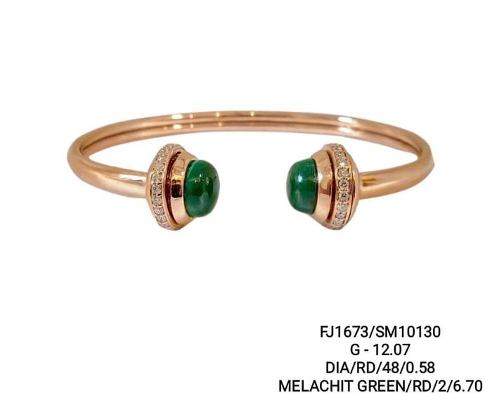 Open Posez Diamond Bangle charnelian lazuli malachite Diamond Jewelry