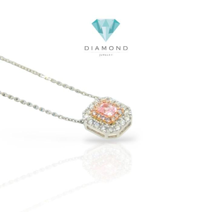 Kalung Pink Diamond cushion 18K/ kalung pink diamond necklace -Diamond Jewelry