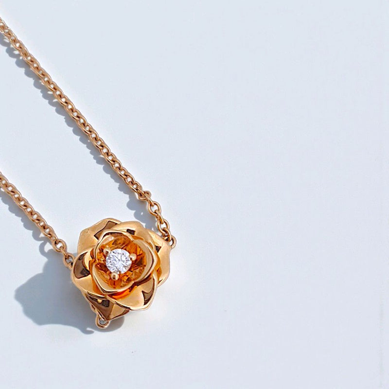 Rose Diamond Necklace 18K / Kalung Berlian Mawar 18K / Diamond Jewelry 116KBD56100AB-HT