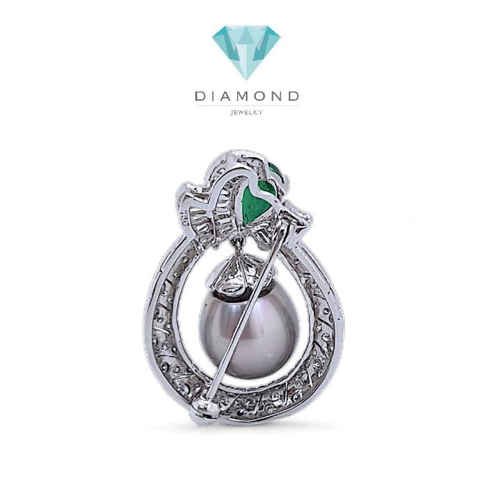 Pearl Diamond Bross 18K / Diamond Jewelry