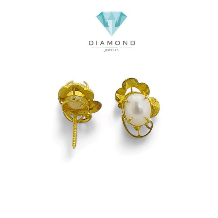 Anting Mas Mutiara 23K-Diamond Jewelry-319AMSWP3