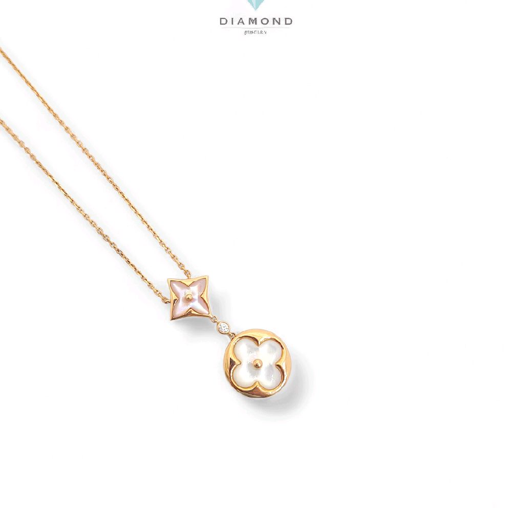 Rose Gold Diamond Necklace 18K / Kalung Emas Mawar Berlian 18K / Diamond Jewelry / 150KBD85000AB