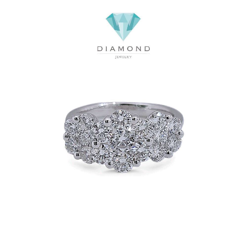 Tri Flower Diamond Ring 18K / Cincin Berlian Tiga Bunga 18K / Diamond Jewelry 373CB17300KVLS -HT