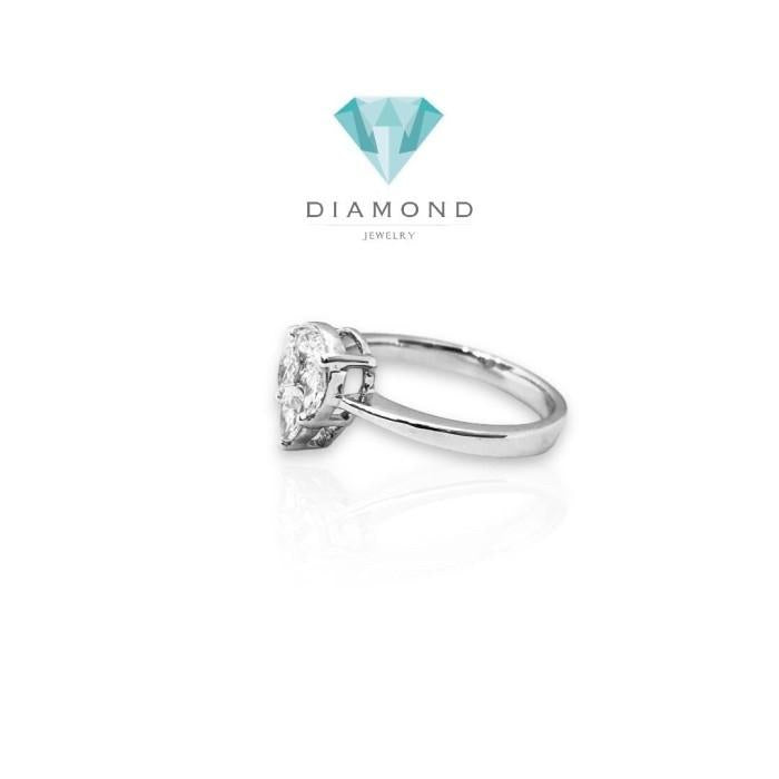 Cincin berlian teardrop 18K Diamond Jewelry