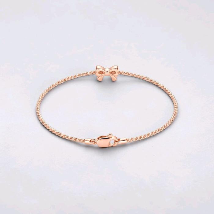 Ribbon Bangle Rose Gold 17K / Gelang Pita Rose Gold 17K / Diamond Jewelry / 504GMS676LS