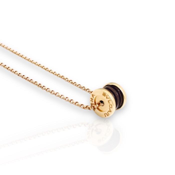 Onyx zero small pendant 18k rose gold bv - Diamond Jewelry - 176BKSM560RY