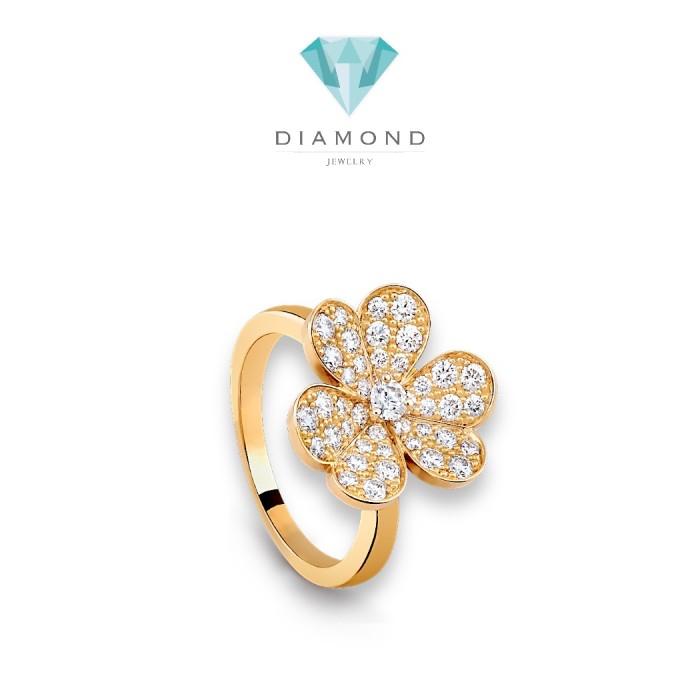 Flower With Diamond Ring 18K / Diamond Jewelry-3CBD11900RB-HT