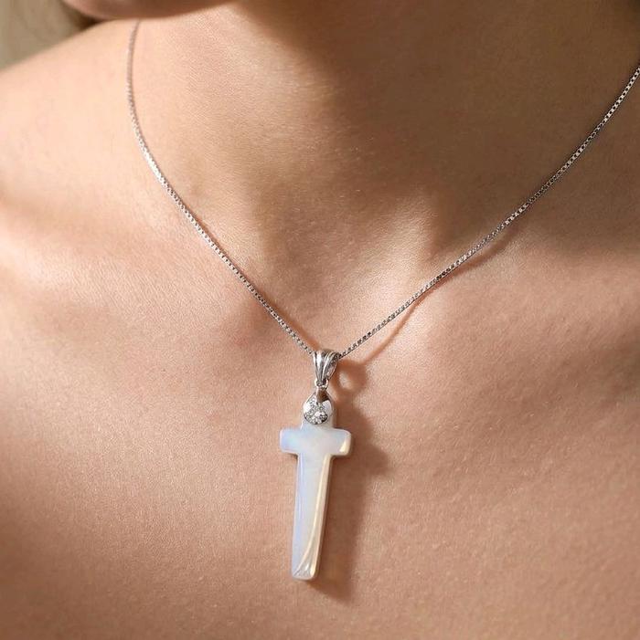 Mop Cross Pendant 18K / Liontin MOP Cross 23K / Diamond Jewelry / 247LMSWP1