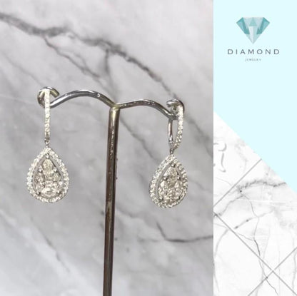 Tear Diamond Earrings-4025-Diamond Jewelry