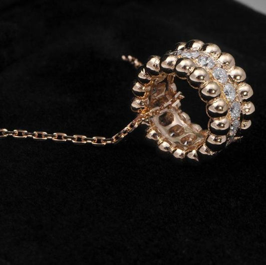 Perlee VCA pendant 1 row 18K Gold Diamond Jewelry-PERLEEVCAPENDANT1ROW