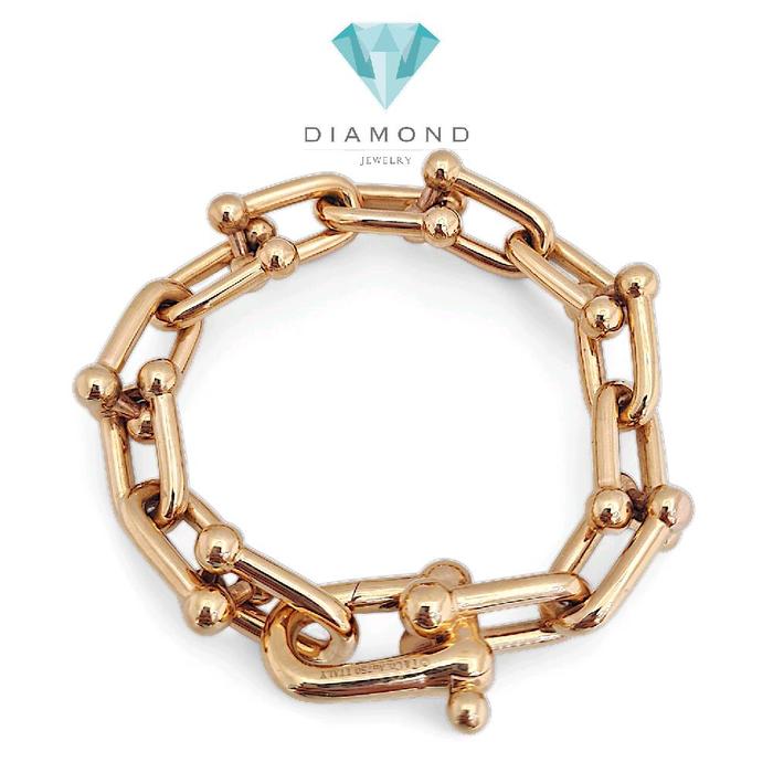 Large Hardware  GOLD BRACELET 18K / Diamond Jewelry 401GBD6026RY/ GELANG EMAS  MAS HARDWARE LARGE TIF-HT
