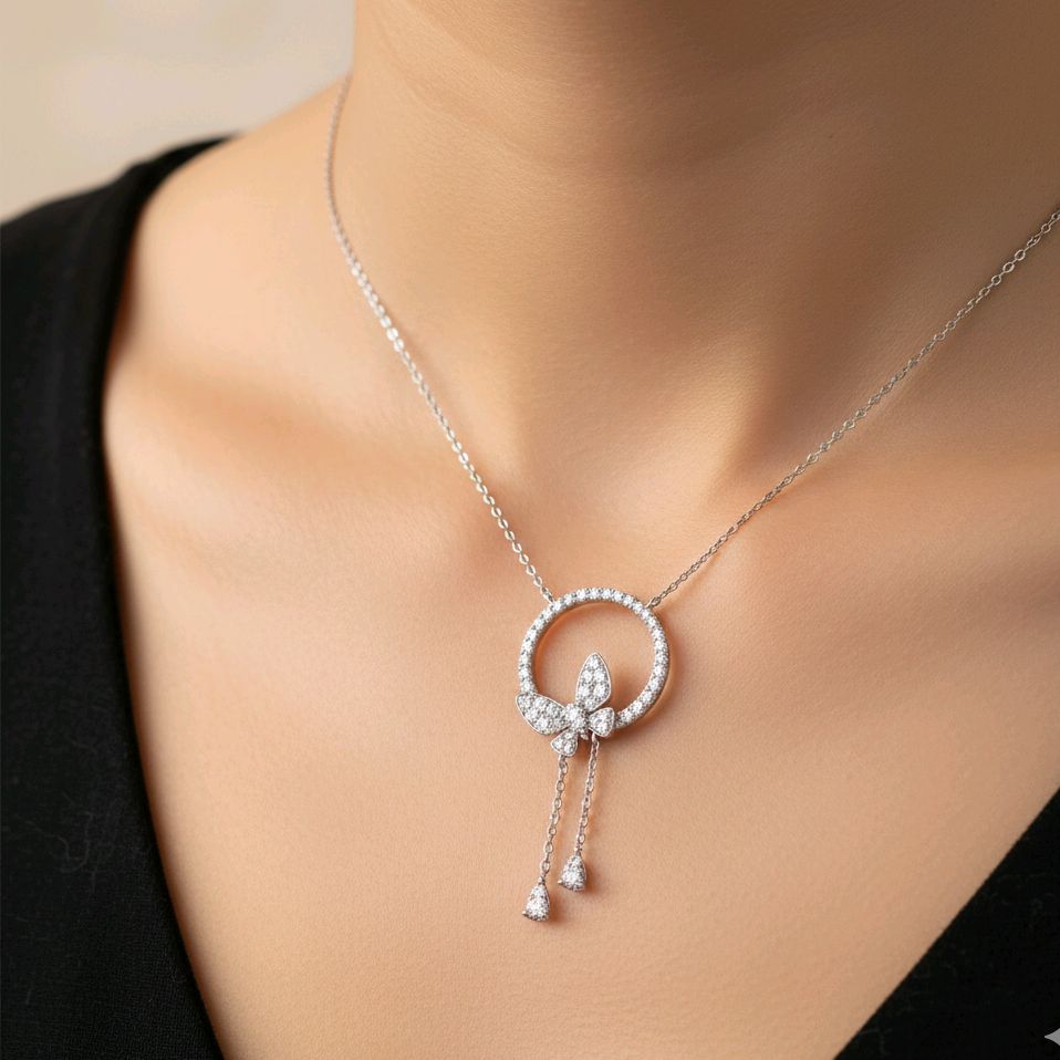 Butterfly Diamond Necklace 18K / Kalung Kupu-kupu Berlian 18K / Diamond Jewelry - 146KBD115000AB