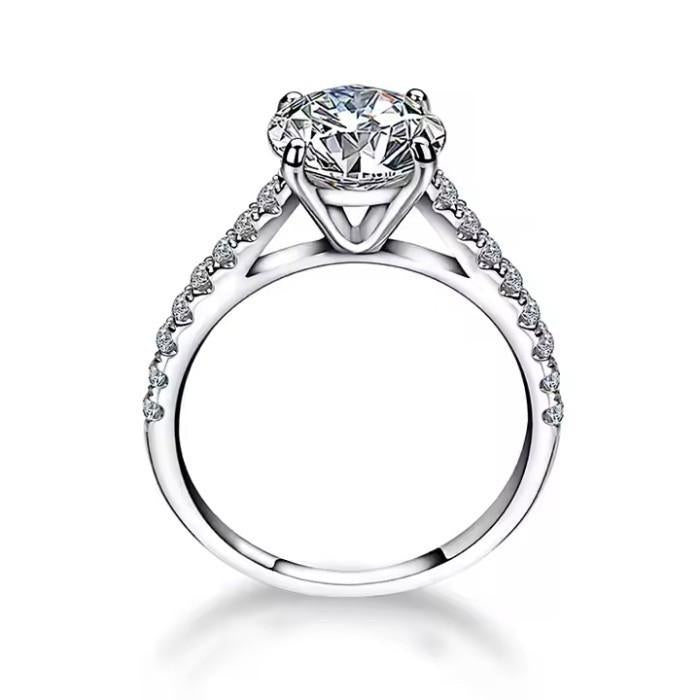 Solitaire lab ground diamond ring 18k-Elsy Jewelry
