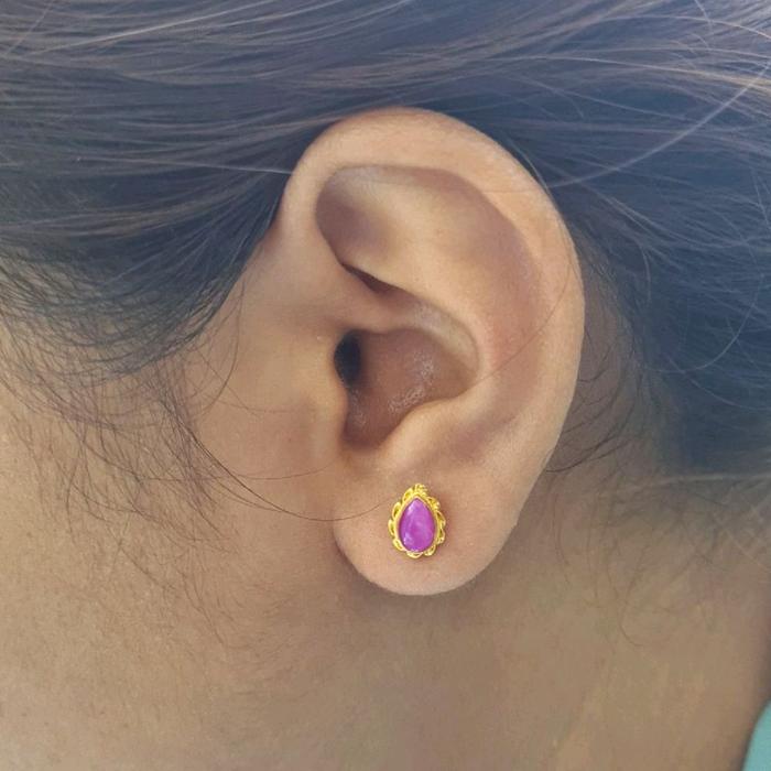 Anting Mas Batu Model Tear drop-Diamond Jewelry-304AMSWP1