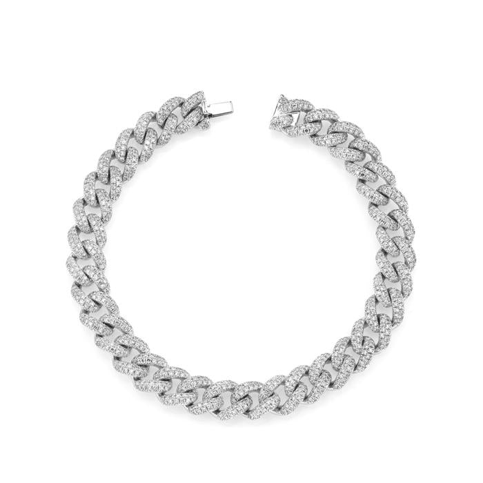 Diamond cuban pave diamond medium Bracelet