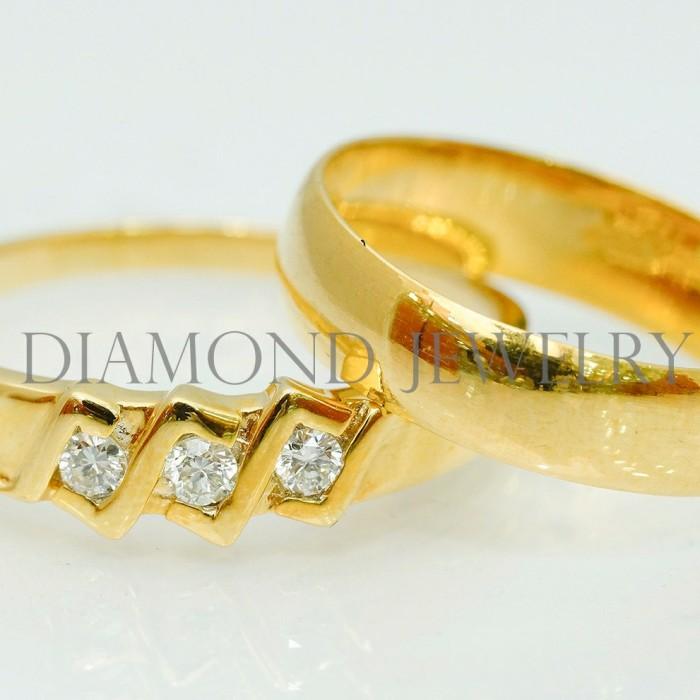 Cincin Kawin/Wedding Ring - Diamond Jewelry Two Tone 01030874/01030875