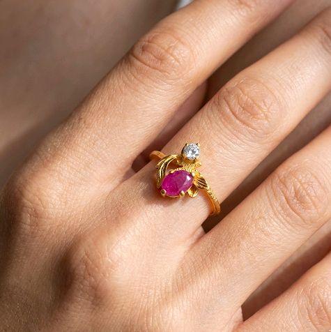 Leaf Gold Ring 23K / Cincin Emas Daun 23K / 65CMSWP3