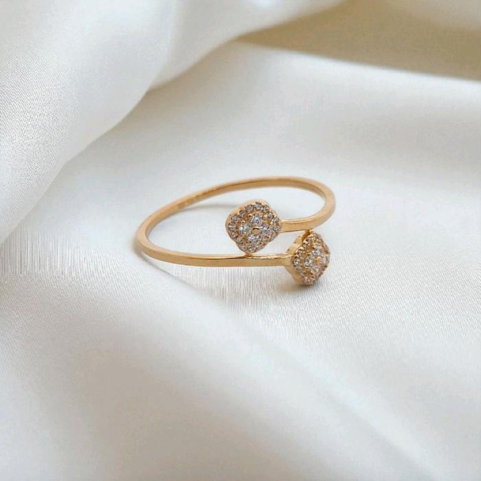 Cincin Emas Model Bunga Clover 700K-Diamond Jewelry-419CMS124LS-HT