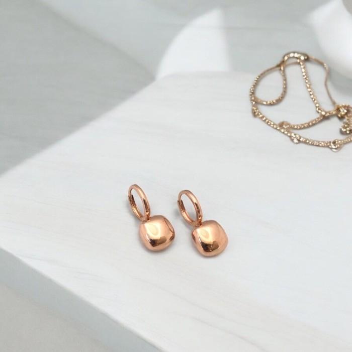 Square Lily Rosegold earring 18k-Diamond Jewelry