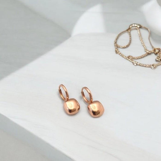 Square Lily Rosegold earring 18k-Diamond Jewelry