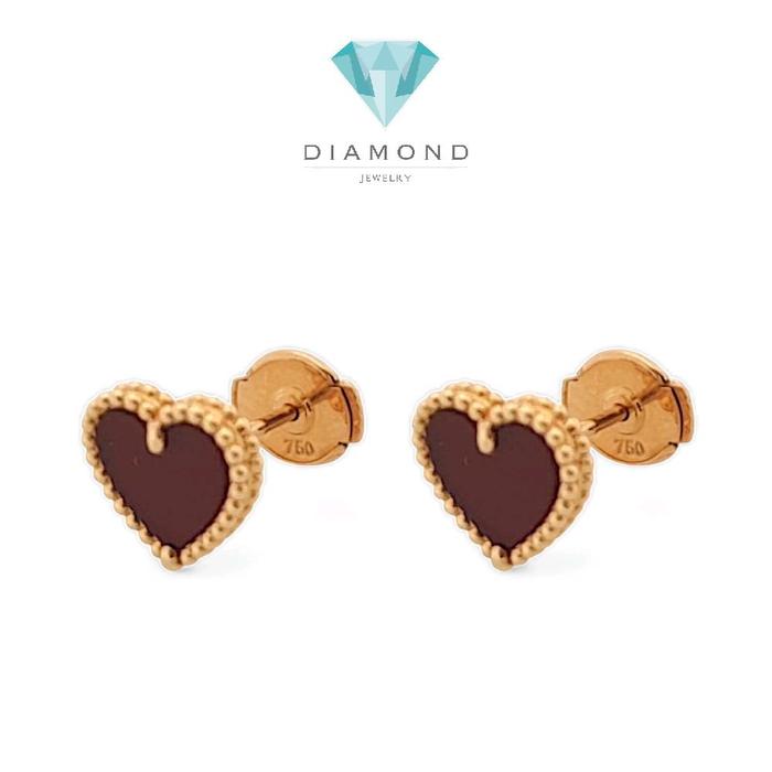 Love Charnelian Earring 18K / Diamond Jewelry 365ABD233RY