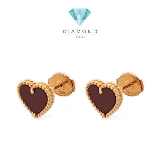 Love Charnelian Earring 18K / Diamond Jewelry 365ABD233RY