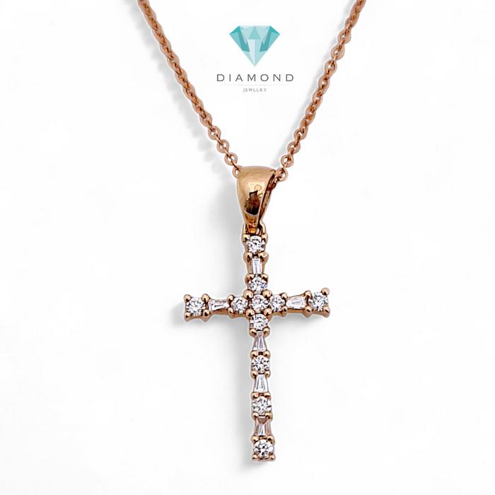 Liontin Cross Diamond pendant Dainty 18K / Diamond Jewelry